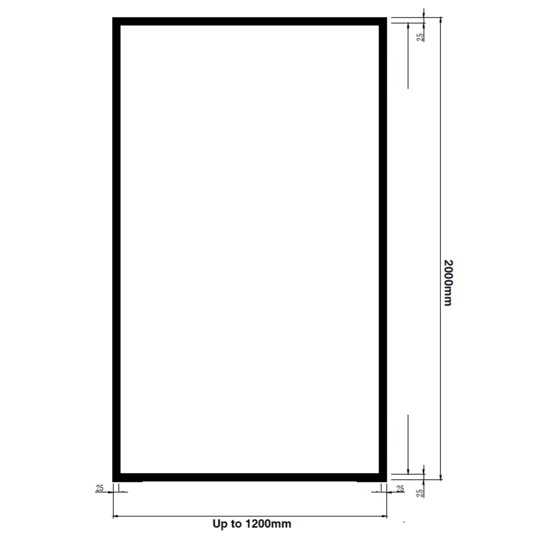 VEROTTI NERA BORDEAUX 0.3 FRAMED WALK-IN SHOWER SCREEN 1200X2000MM