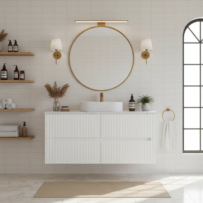 LUKKA CABARITA MATTE WHITE 1200MM SINGLE BOWL WALL HUNG VANITY