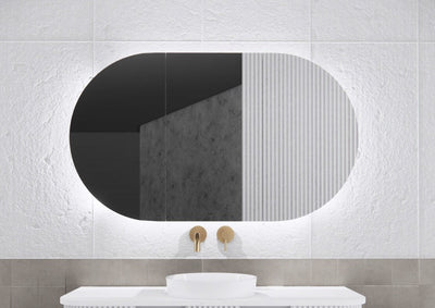 RIVA PARIS MATTE WHITE LED SHAVING CABINET 1200X700MM
