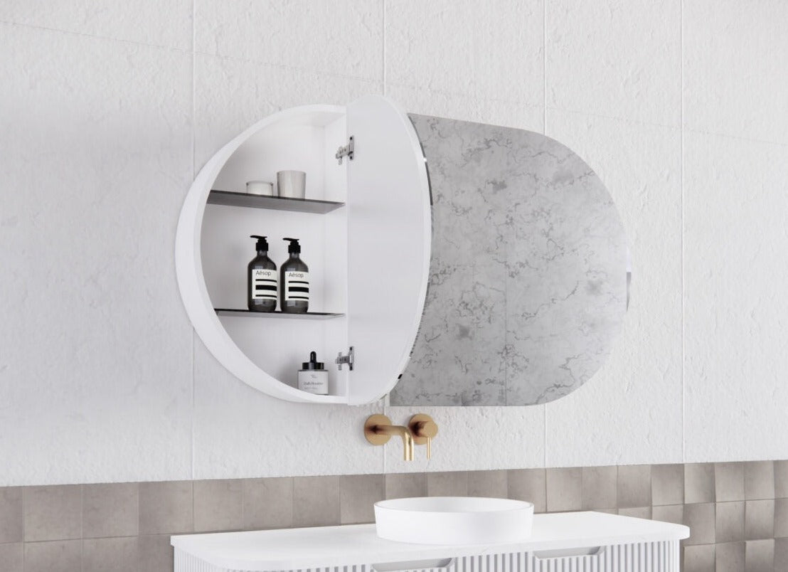 RIVA LONDON MATTE WHITE SHAVING CABINET 1200X700MM