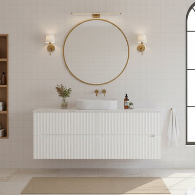 LUKKA CABARITA MATTE WHITE 1200MM DOUBLE BOWL WALL HUNG VANITY