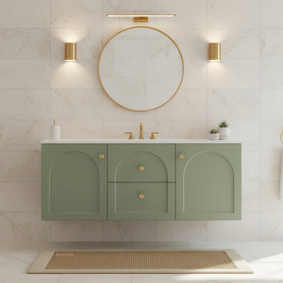 LUKKA CHESTER FEDERATION OLIVE GREEN 1200MM SINGLE BOWL WALL HUNG VANITY