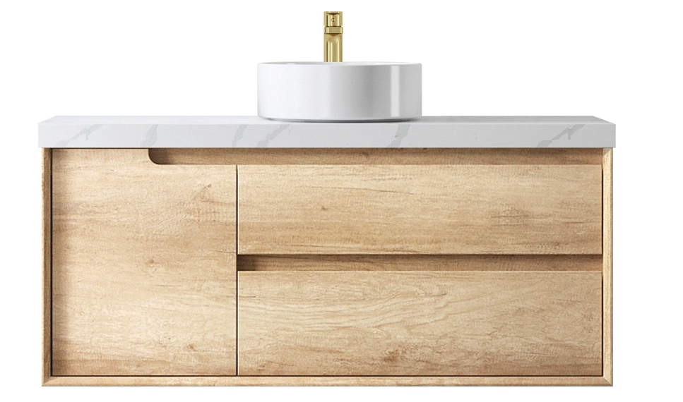 OTTI BYRON NATURAL OAK 1200MM SINGLE BOWL FLOOR STANDING VANITY