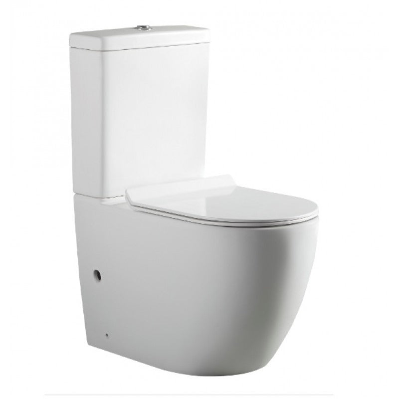 BEL BAGNO ALEXANDER-R RIMLESS BACK TO WALL TOILET SUITE GLOSS WHITE