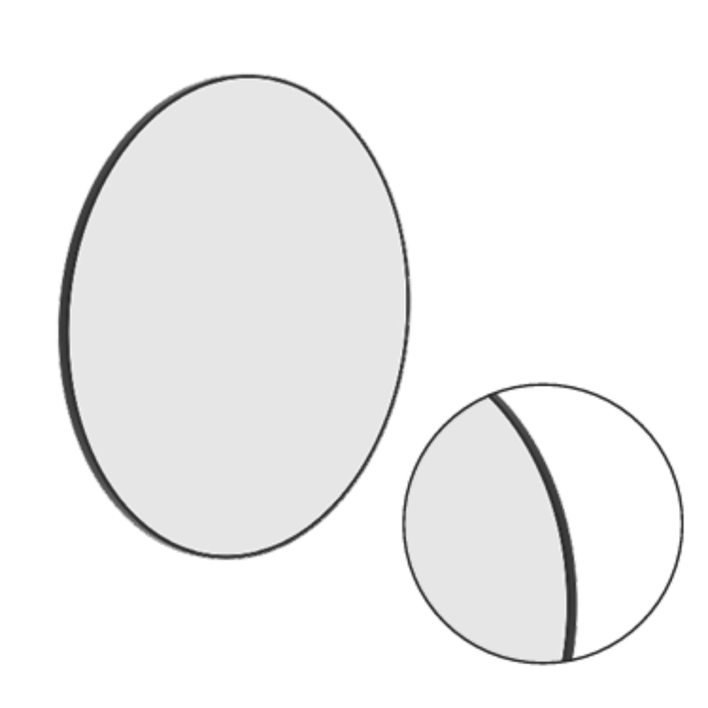THERMOGROUP ABLAZE ROUND BLACK FRAMED MIRROR 900MM