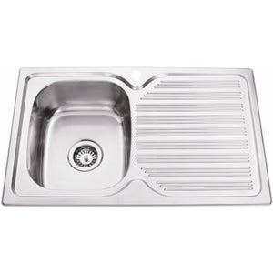 IKON EDEN SINGLE BOWL SINGLE DRAINER LHB SINK STAINLESS STEEL 780MM