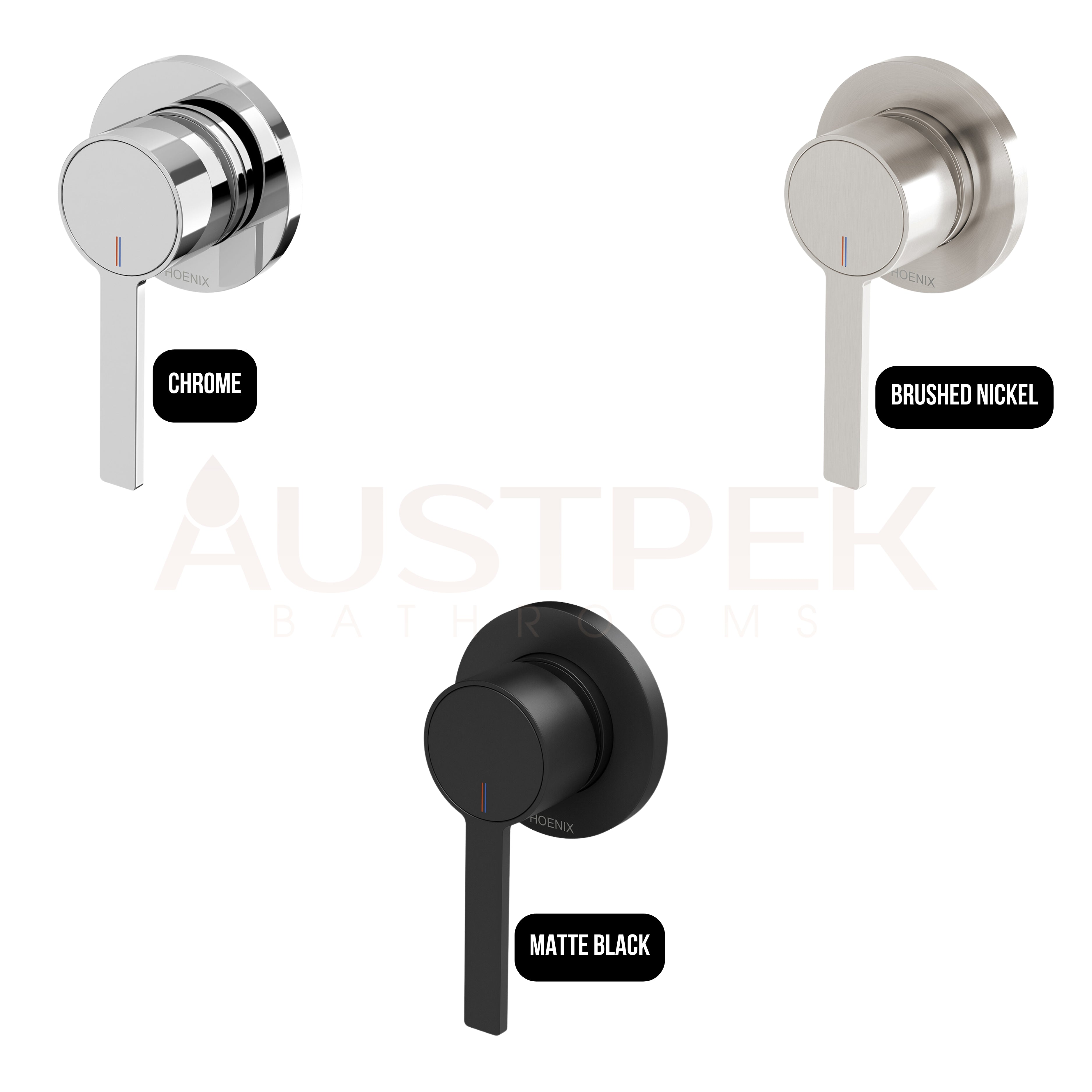 PHOENIX LEXI MKII SWITCHMIX SHOWER / WALL MIXER FIT-OFF AND ROUGH-IN KIT BRUSHED NICKEL