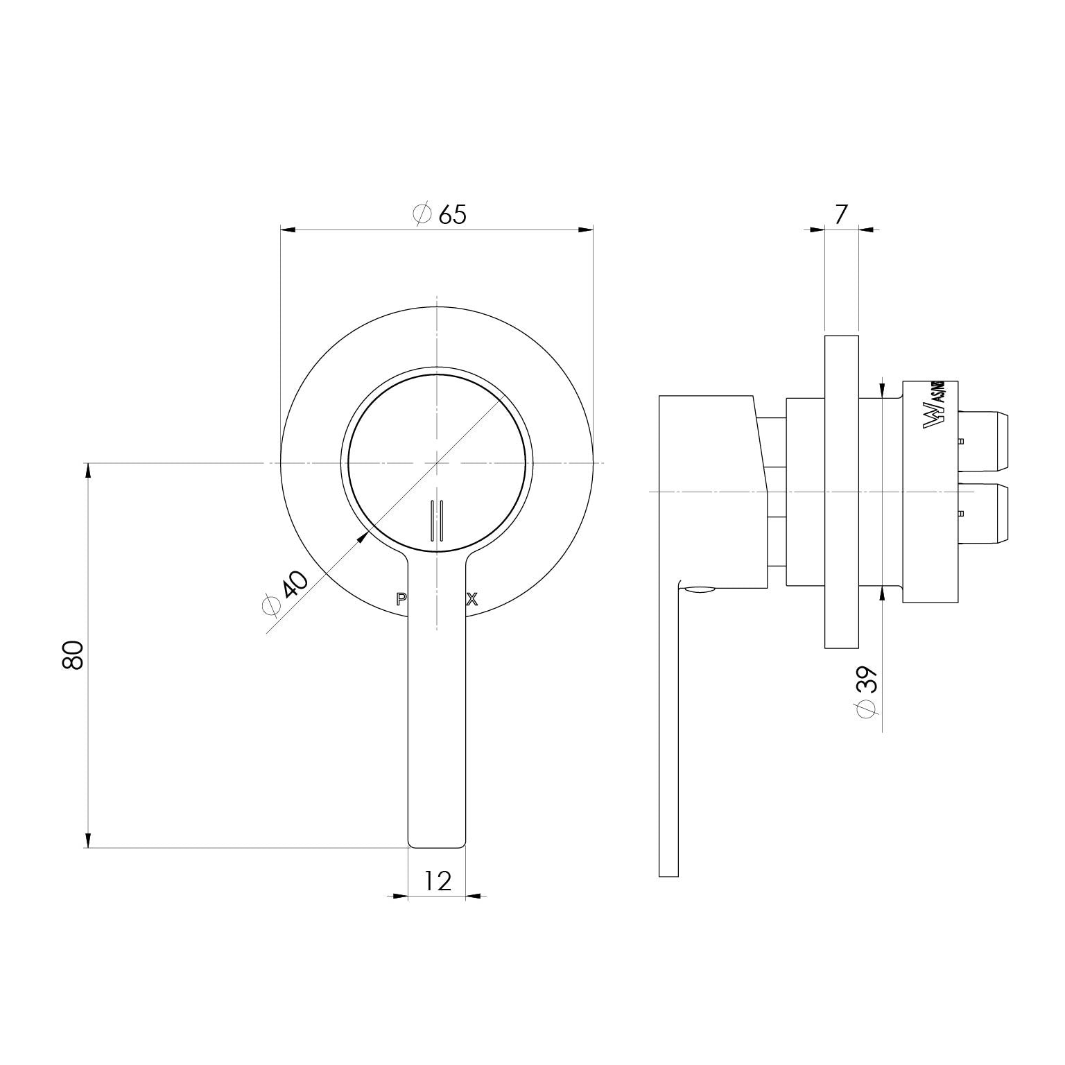 PHOENIX LEXI MKII SWITCHMIX SHOWER / WALL MIXER FIT-OFF AND ROUGH-IN KIT CHROME