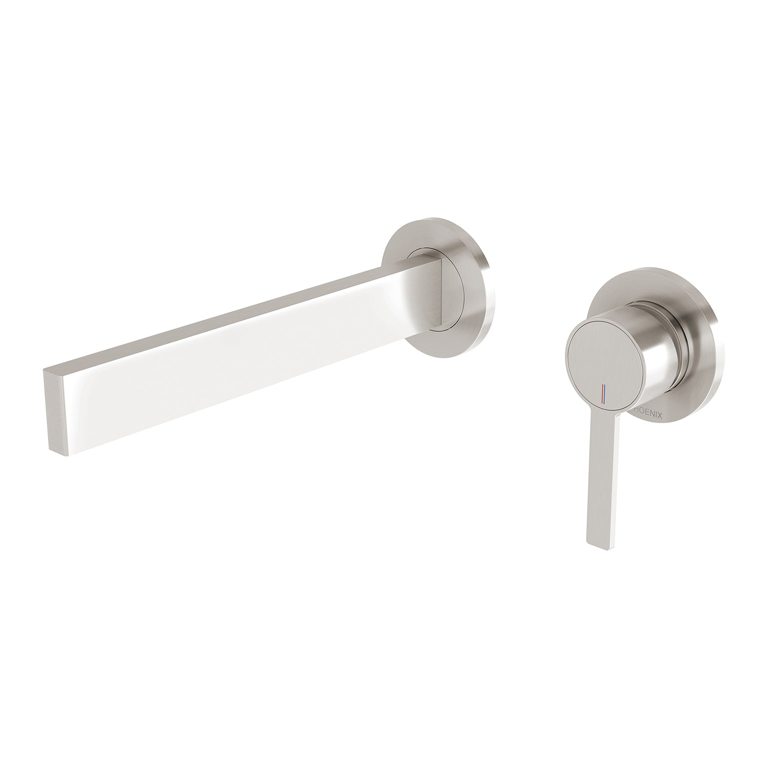 PHOENIX LEXI MKII SWITCHMIX WALL BASIN MIXER SET FIT-OFF AND ROUGH-IN KIT 200MM BRUSHED NICKEL