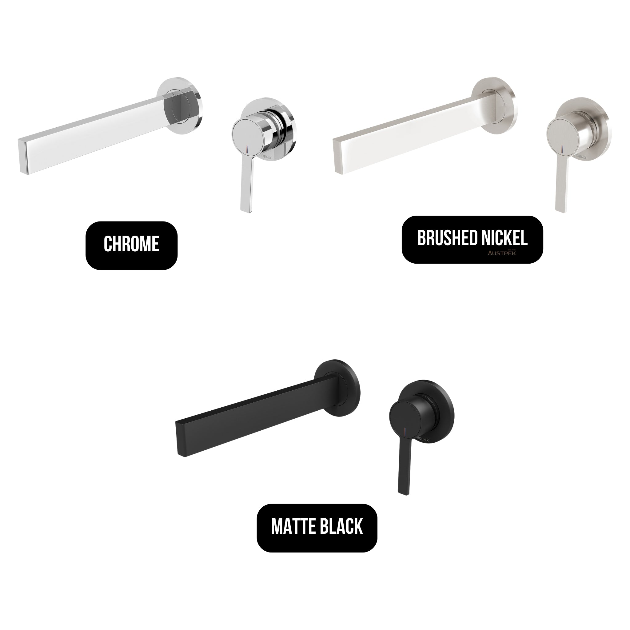 PHOENIX LEXI MKII SWITCHMIX WALL BATH MIXER SET 200MM COMPLETE KIT CHROME