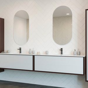 THERMOGROUP ABLAZE PILL SHAPE POLISHED EDGE MIRROR 500X1000MM