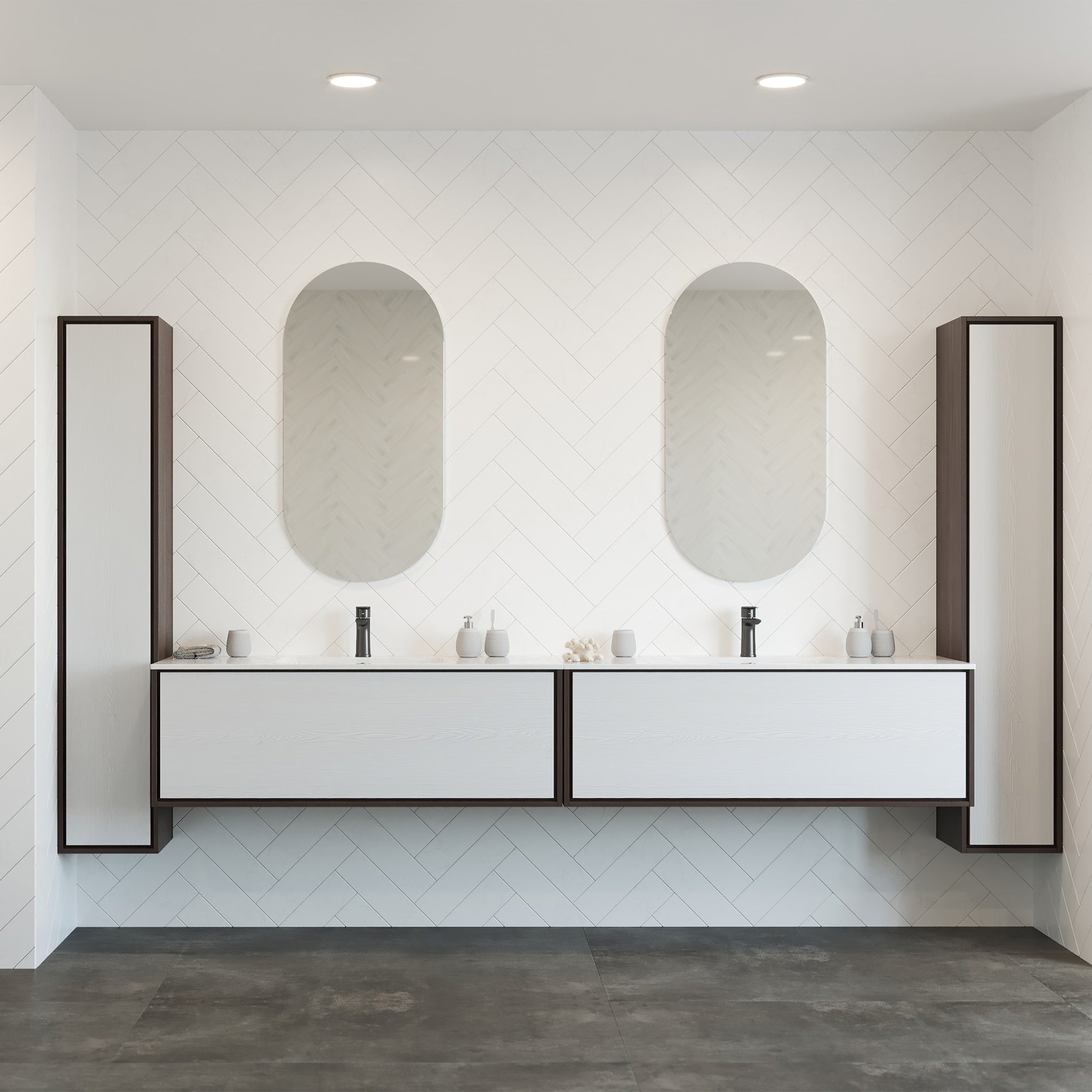 THERMOGROUP ABLAZE PILL SHAPE POLISHED EDGE MIRROR 500X1000MM