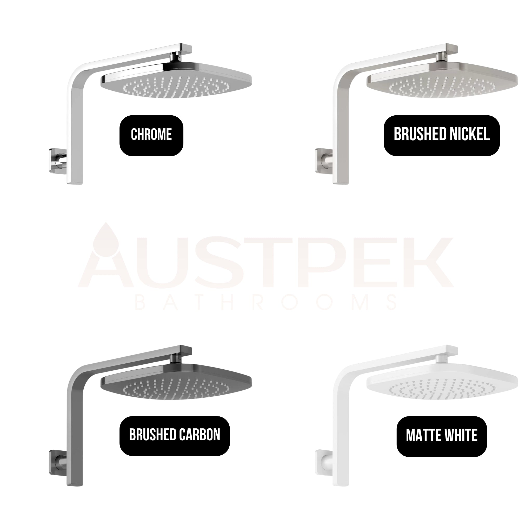 PHOENIX NUAGE HIGH-RISE SHOWER ARM AND ROSE MATTE WHITE