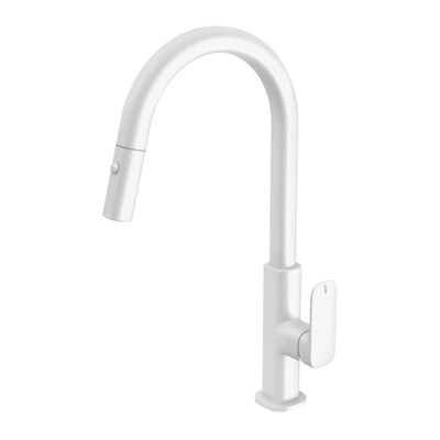 PHOENIX NUAGE LEAD FREE PULL-OUT SINK MIXER 200MM MATTE WHITE