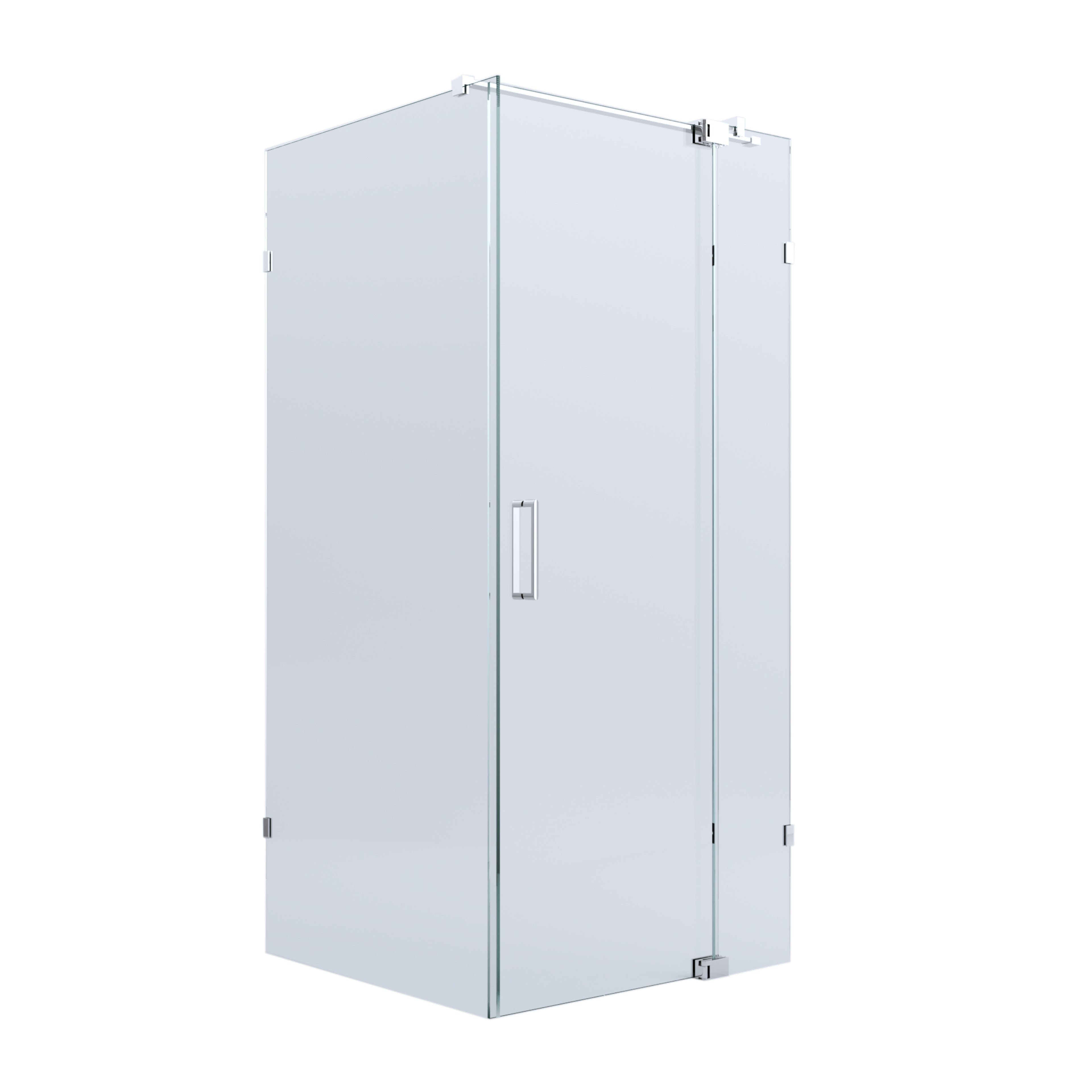 BELLA VISTA KENDRA FRAMELESS OVERLAPPED FRONT AND RETURN PANEL SHOWER SCREEN CHROME