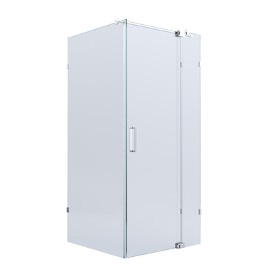 BELLA VISTA KENDRA FRAMELESS OVERLAPPED FRONT AND RETURN PANEL SHOWER SCREEN CHROME