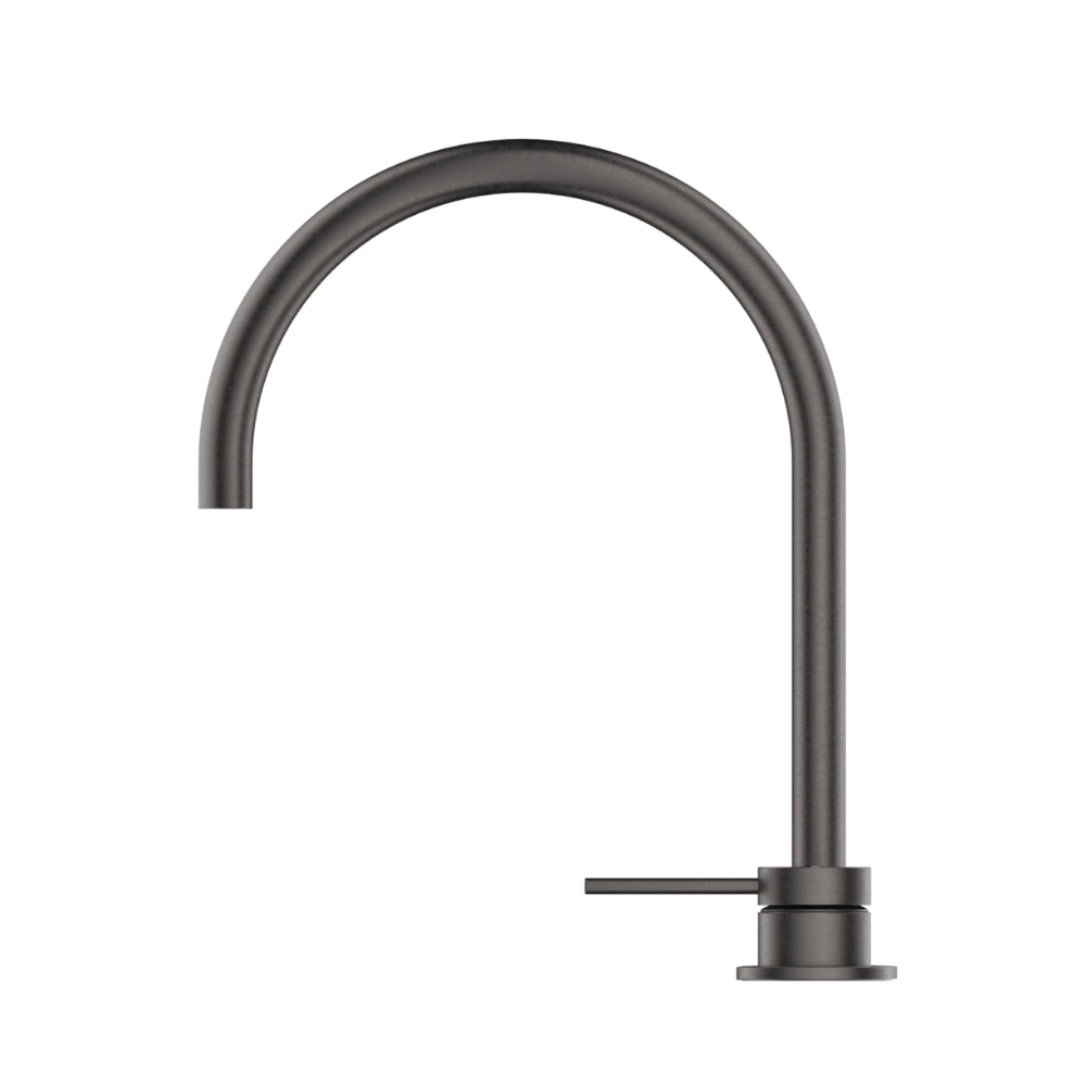 BELLA VISTA MICA LEAD FREE GOOSENECK HOB SINK/BASIN MIXER SET 311MM GUN METAL