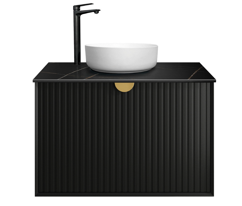 OTTI MARLO MATTE BLACK 750MM SINGLE BOWL FLOOR STANDING VANITY