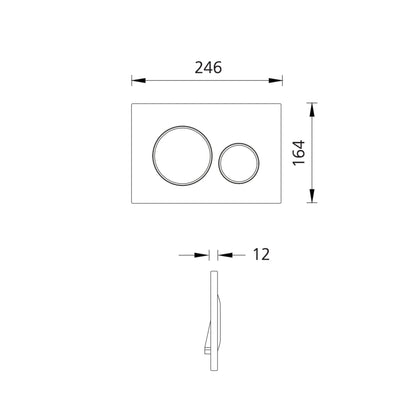 OLIVERI GEBERIT CONCEALED CISTERN FLUSH PLATE WITH ROUND BUTTONS 246MM CHROME