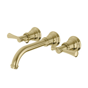 PHOENIX CROMFORD WALL BASIN / BATH TAP SET 181MM BRUSHED GOLD