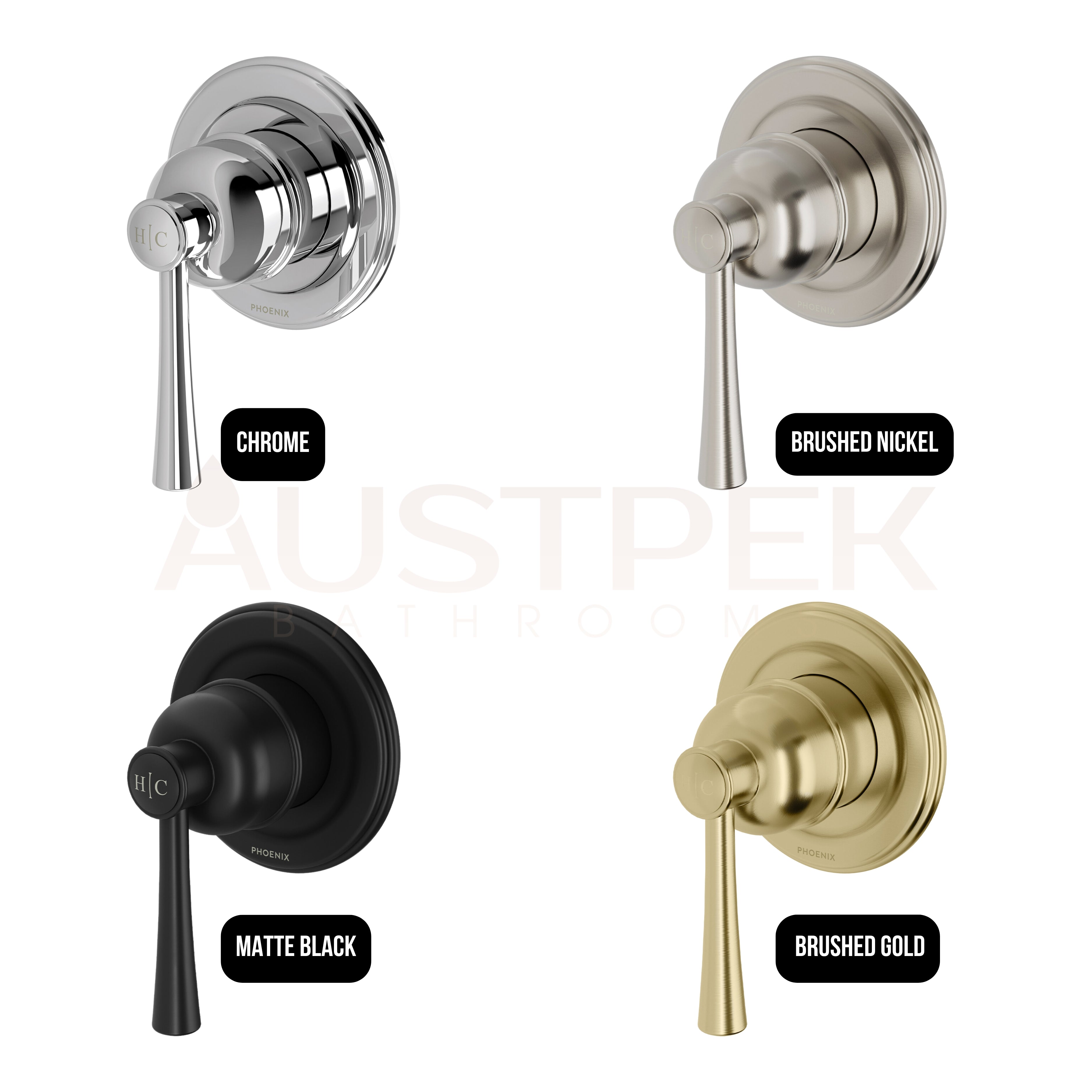 PHOENIX CROMFORD SWITCHMIX SHOWER / WALL MIXER FIT-OFF AND ROUGH-IN KIT BRUSHED GOLD