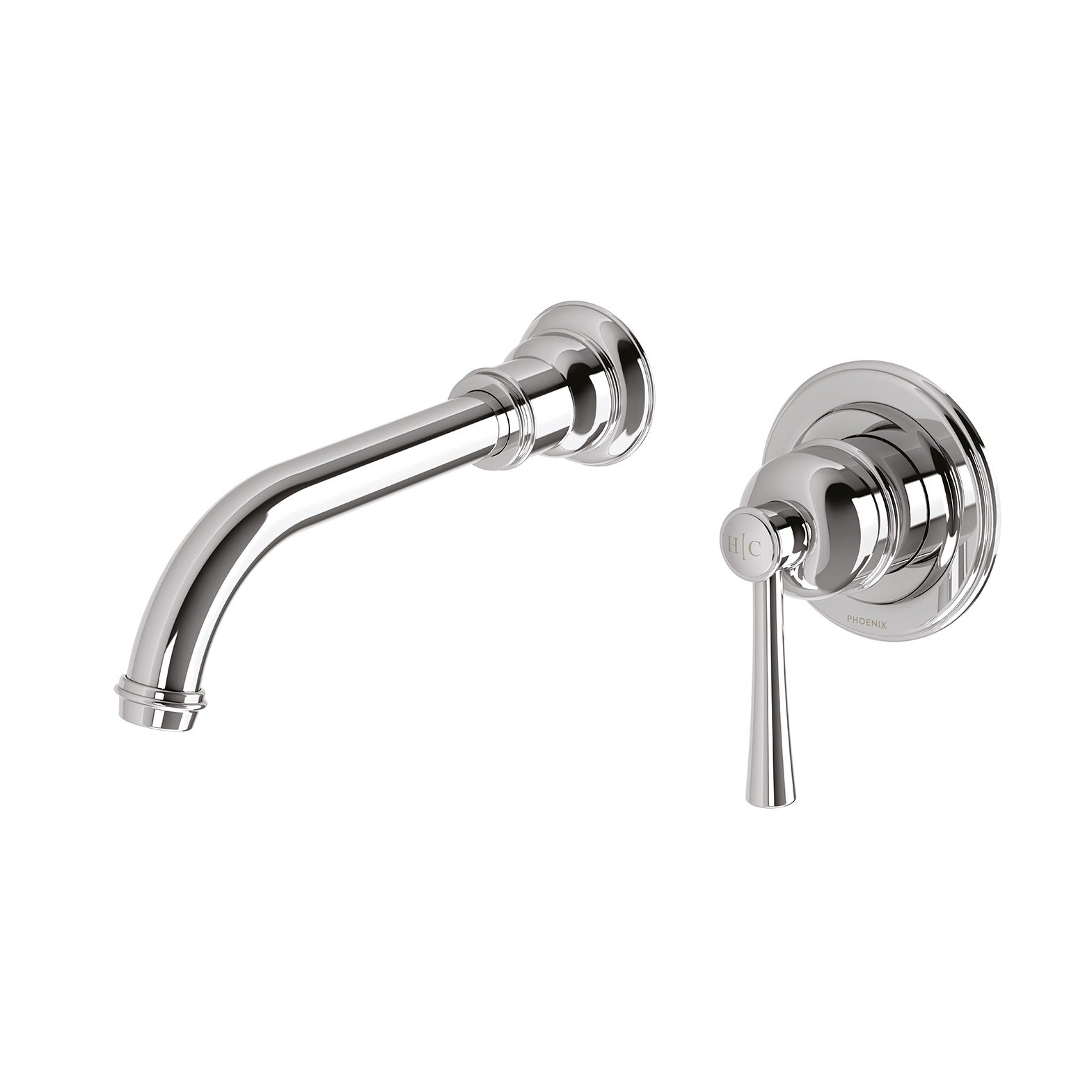 PHOENIX CROMFORD SWITCHMIX WALL BASIN MIXER SET FIT-OFF AND ROUGH-IN KIT 200MM CHROME
