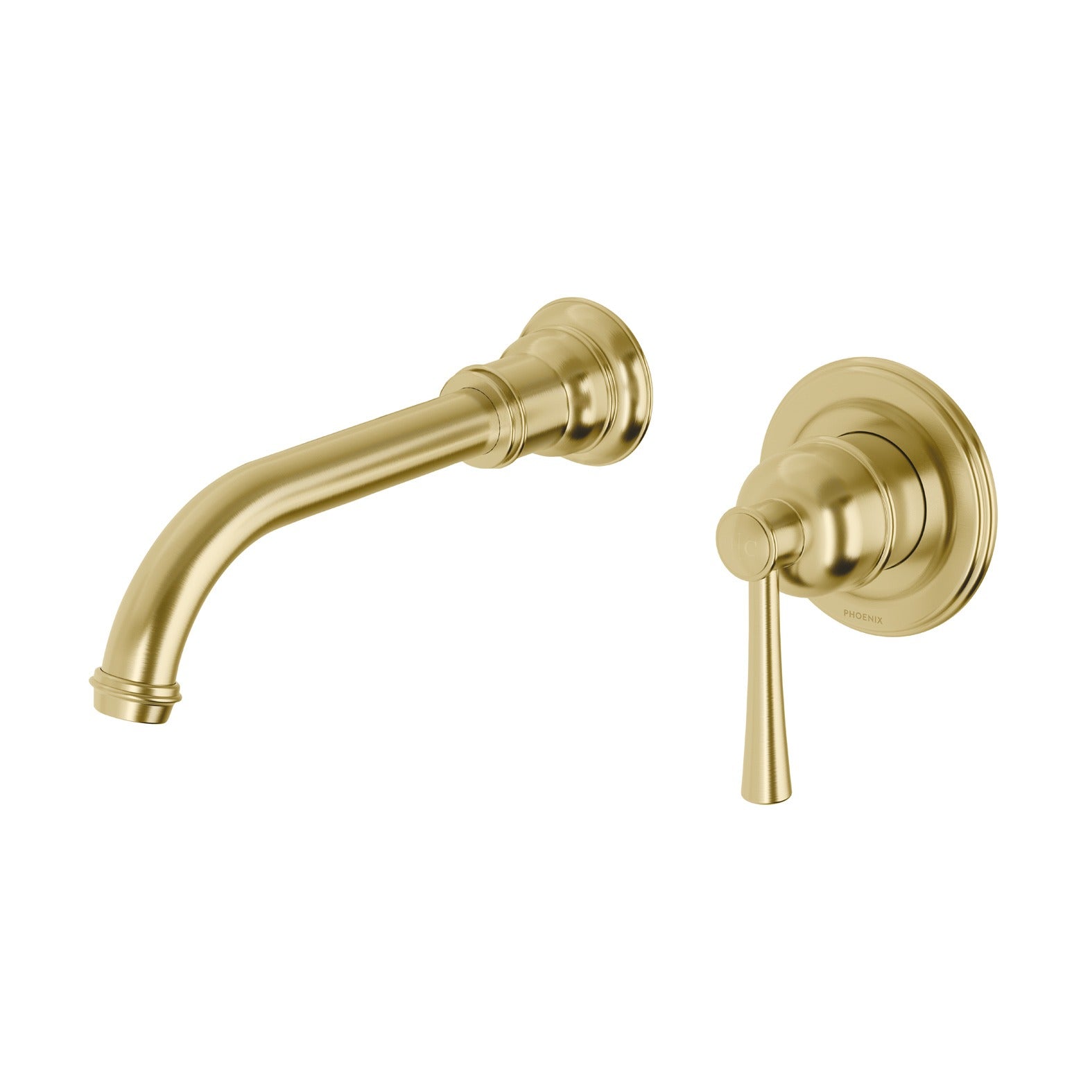 PHOENIX CROMFORD SWITCHMIX WALL BASIN MIXER SET FIT-OFF AND ROUGH-IN KIT 200MM BRUSHED GOLD