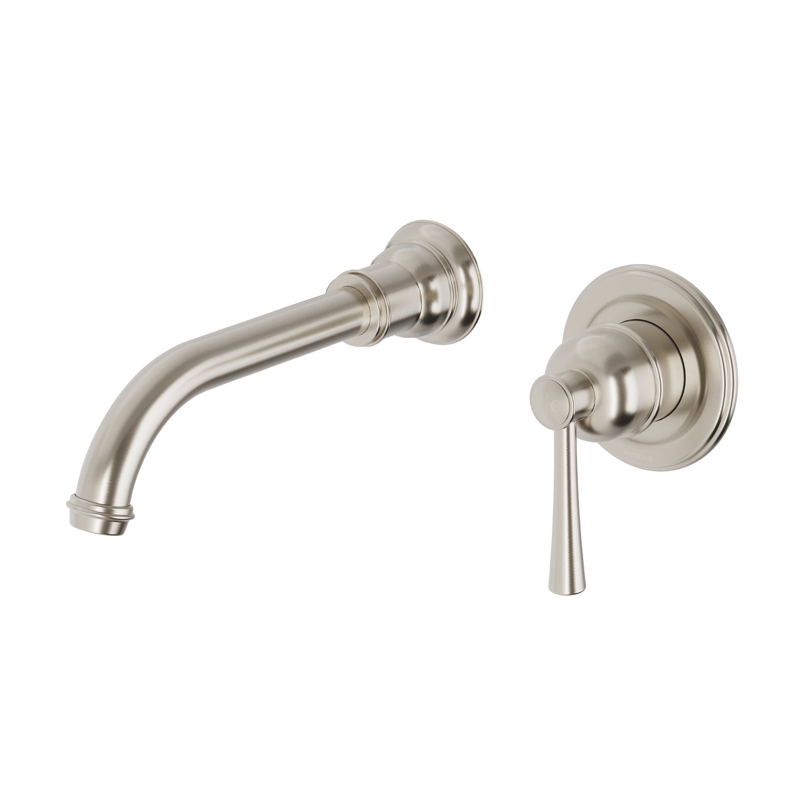 PHOENIX CROMFORD SWITCHMIX WALL BASIN MIXER SET FIT-OFF AND ROUGH-IN KIT 200MM BRUSHED NICKEL