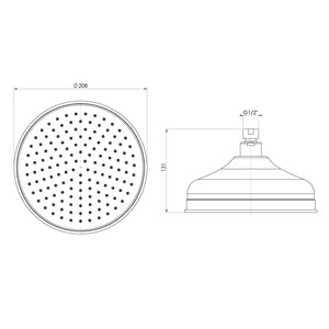 PHOENIX CROMFORD SHOWER ROSE 208MM BRUSHED BRONZE