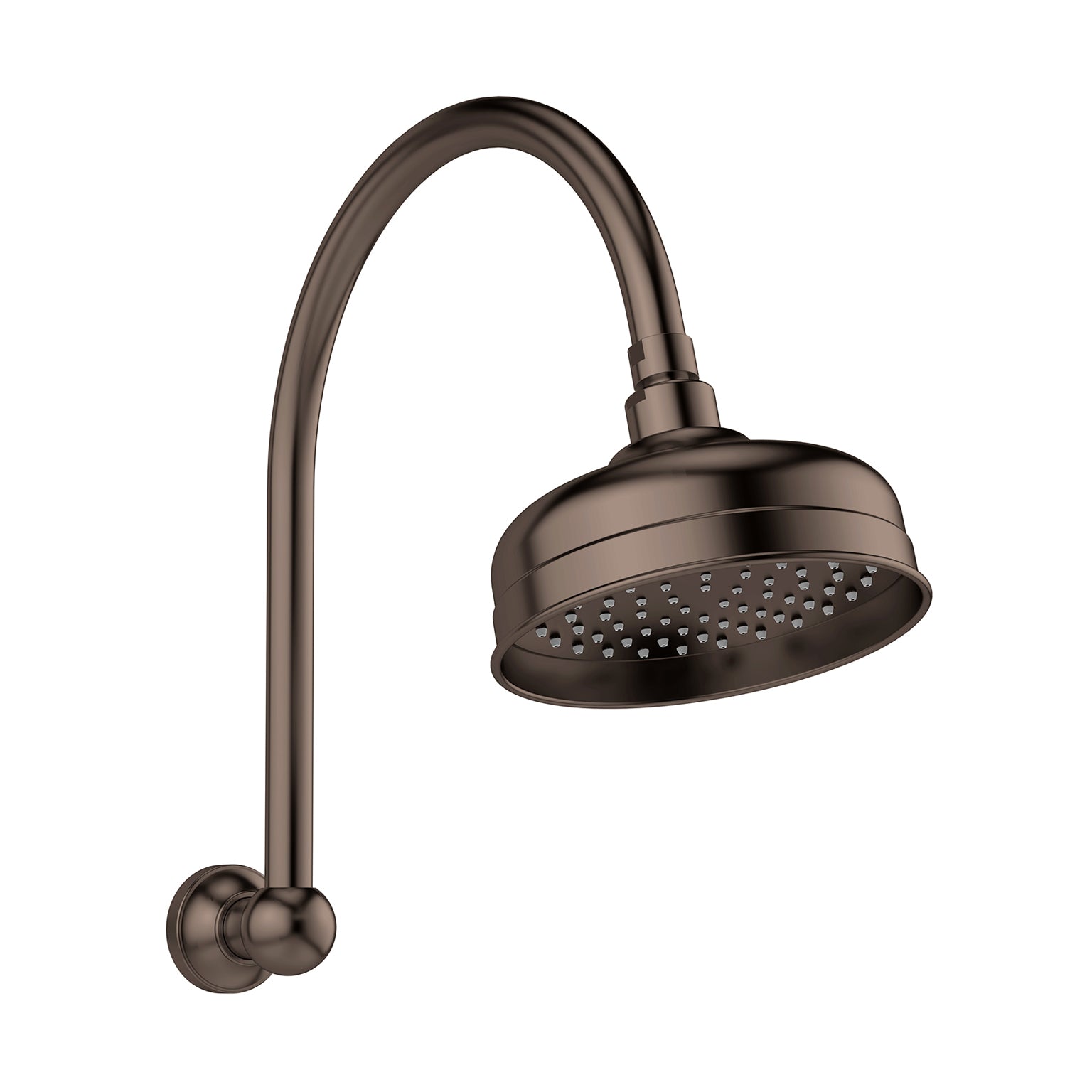 PHOENIX CROMFORD HIGH-RISE SHOWER ARM AND ROSE 150MM BRUSHED BRONZE