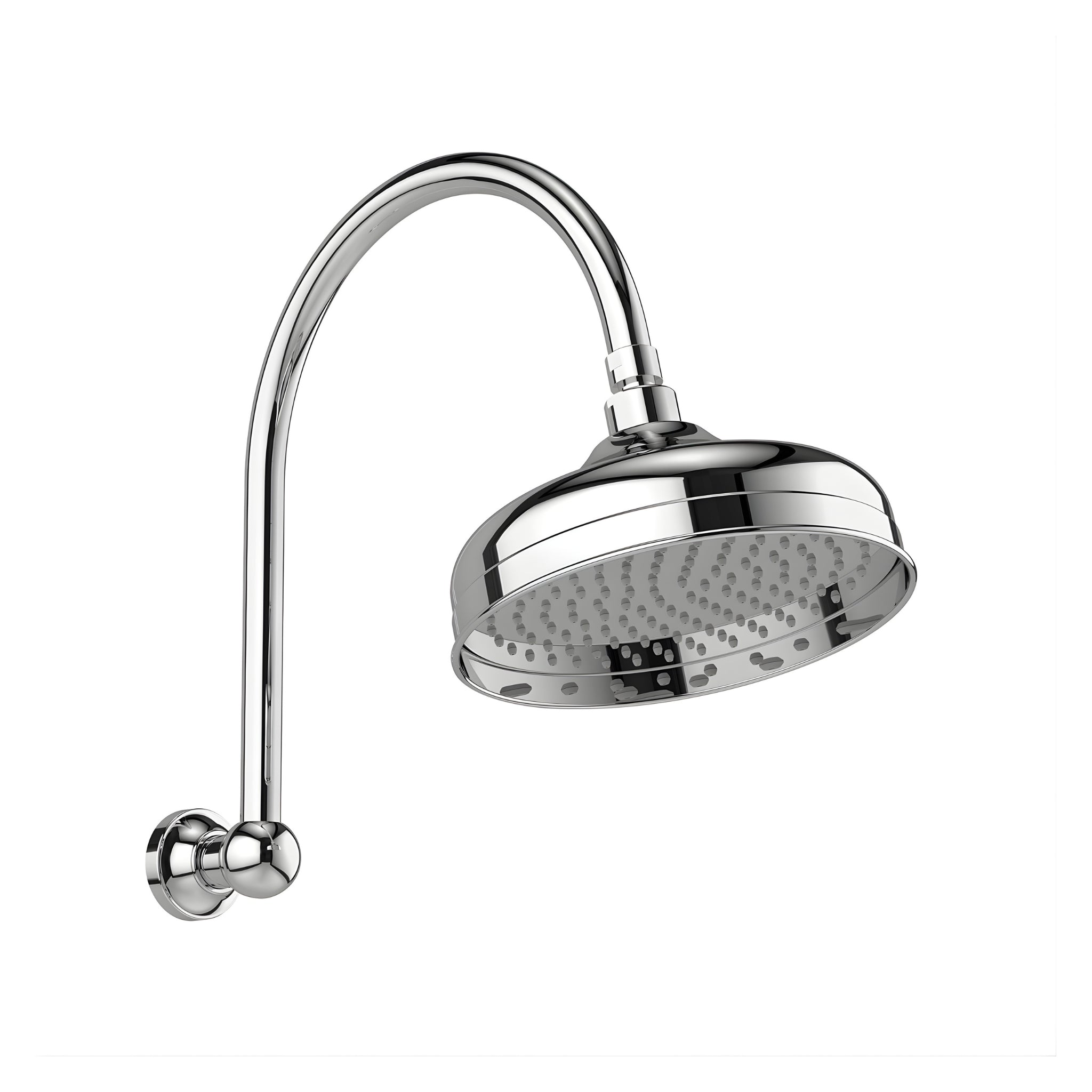 PHOENIX CROMFORD HIGH RISE SHOWER ARM AND ROSE 348MM CHROME