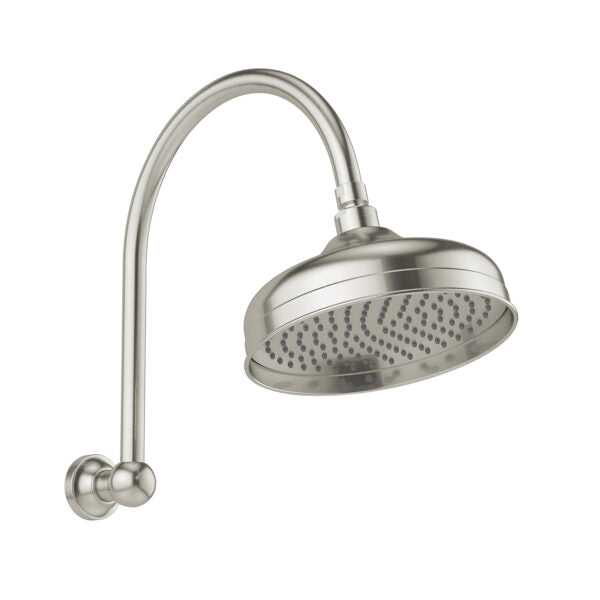 PHOENIX CROMFORD HIGH RISE SHOWER ARM AND ROSE 348MM BRUSHED NICKEL