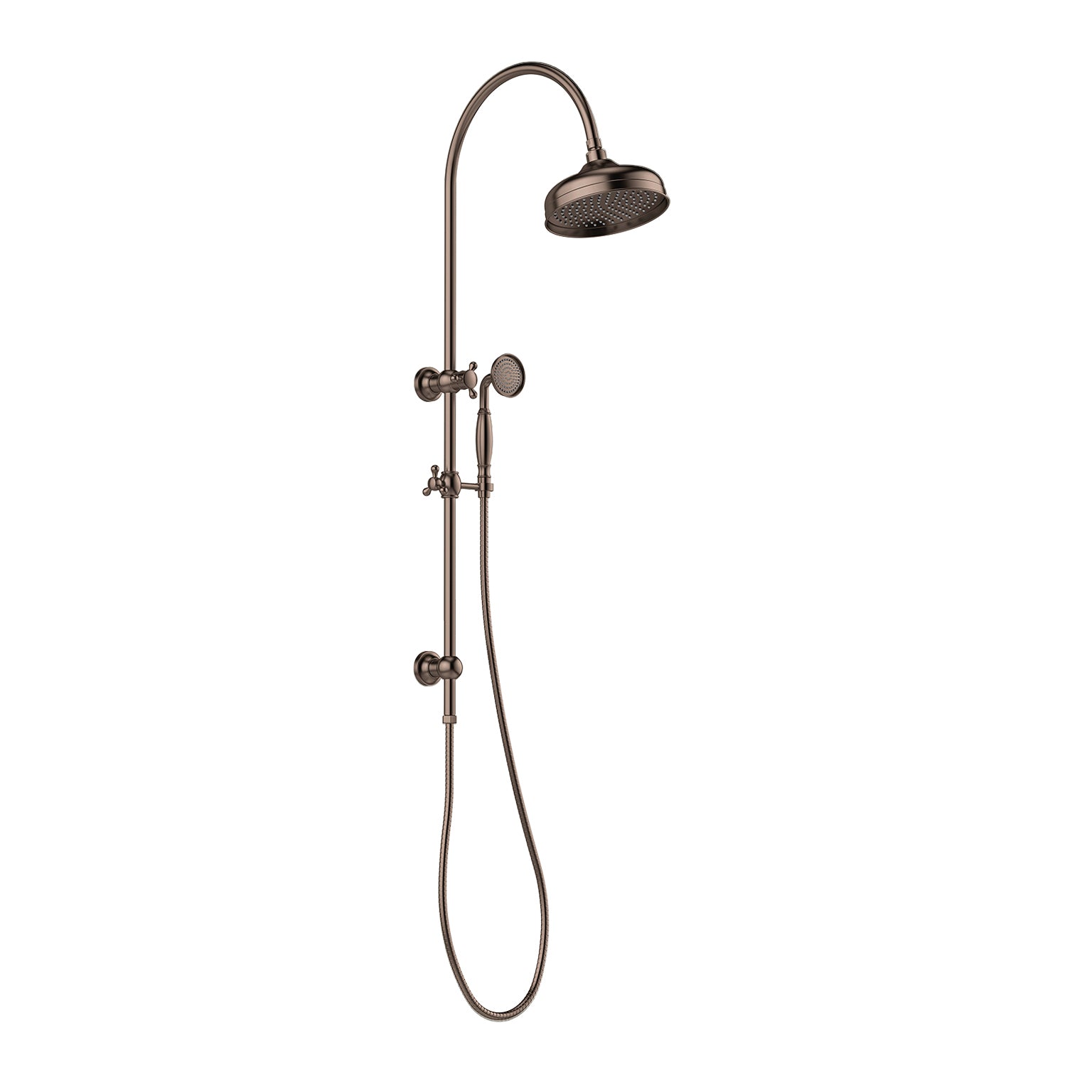 PHOENIX CROMFORD TWIN SHOWER 210MM BRUSHED BRONZE