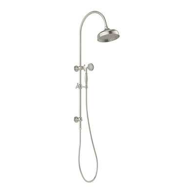 PHOENIX CROMFORD ROSE TWIN SHOWER 208MM BRUSHED NICKEL