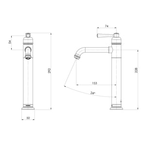 PHOENIX CROMFORD VESSEL MIXER 292MM BRUSHED BRONZE