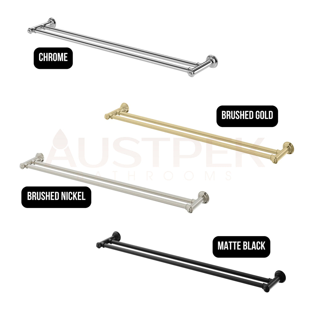 PHOENIX CROMFORD DOUBLE TOWEL RAIL CHROME 800MM