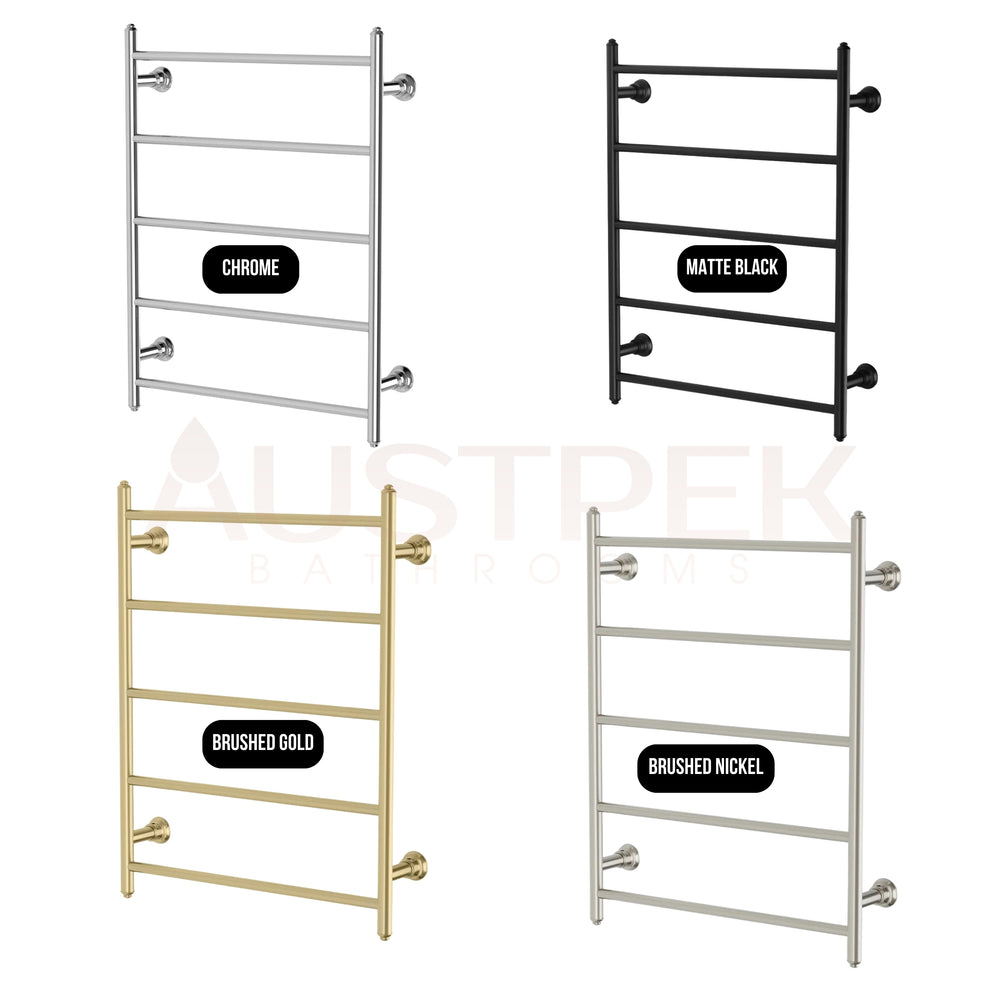 PHOENIX CROMFORD 5-BARS ROUND HEATED TOWEL LADDER BRUSHED NICKEL 550MM