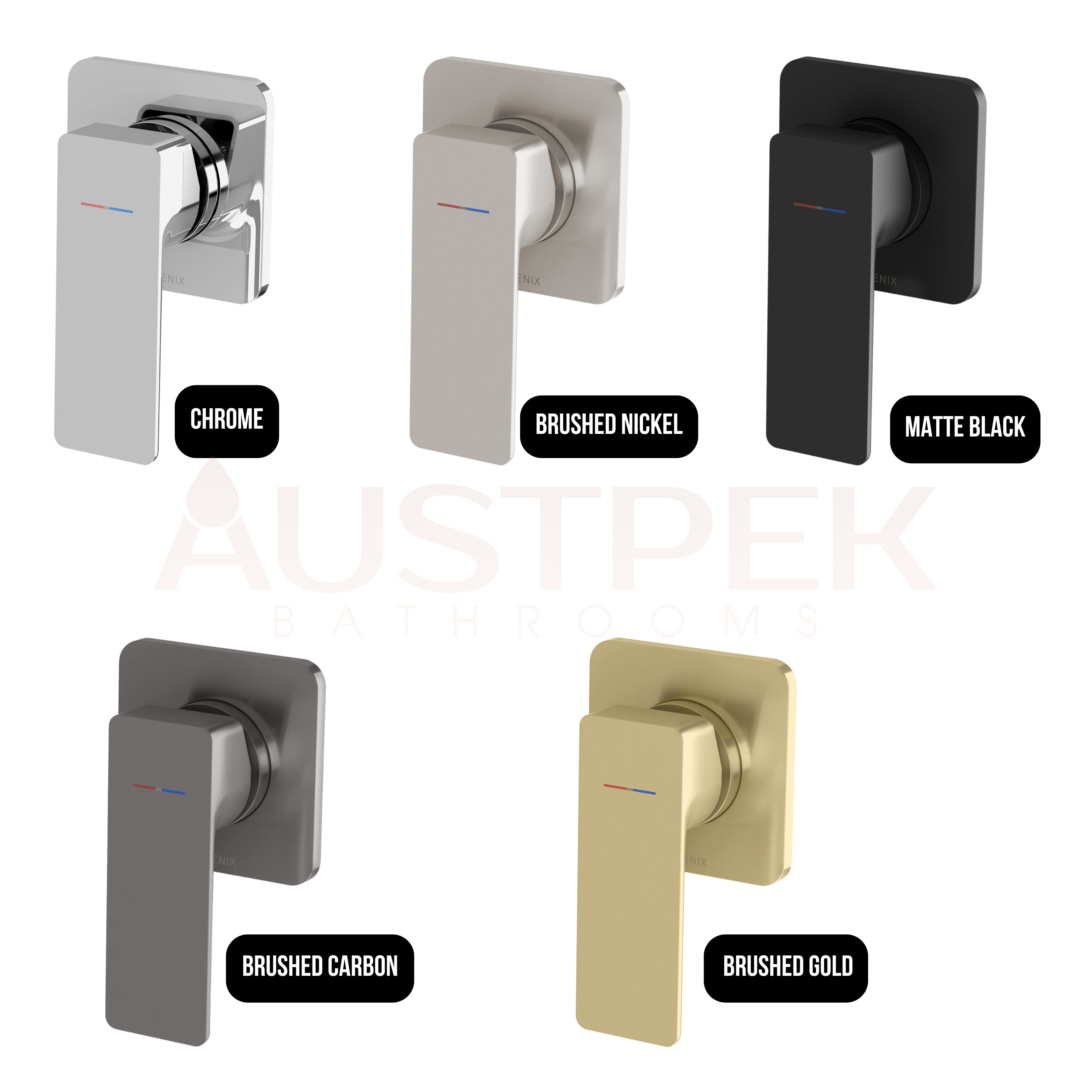 PHOENIX GLOSS MKII SWITCHMIX SHOWER / WALL MIXER FIT-OFF AND ROUGH-IN KIT BRUSHED NICKEL