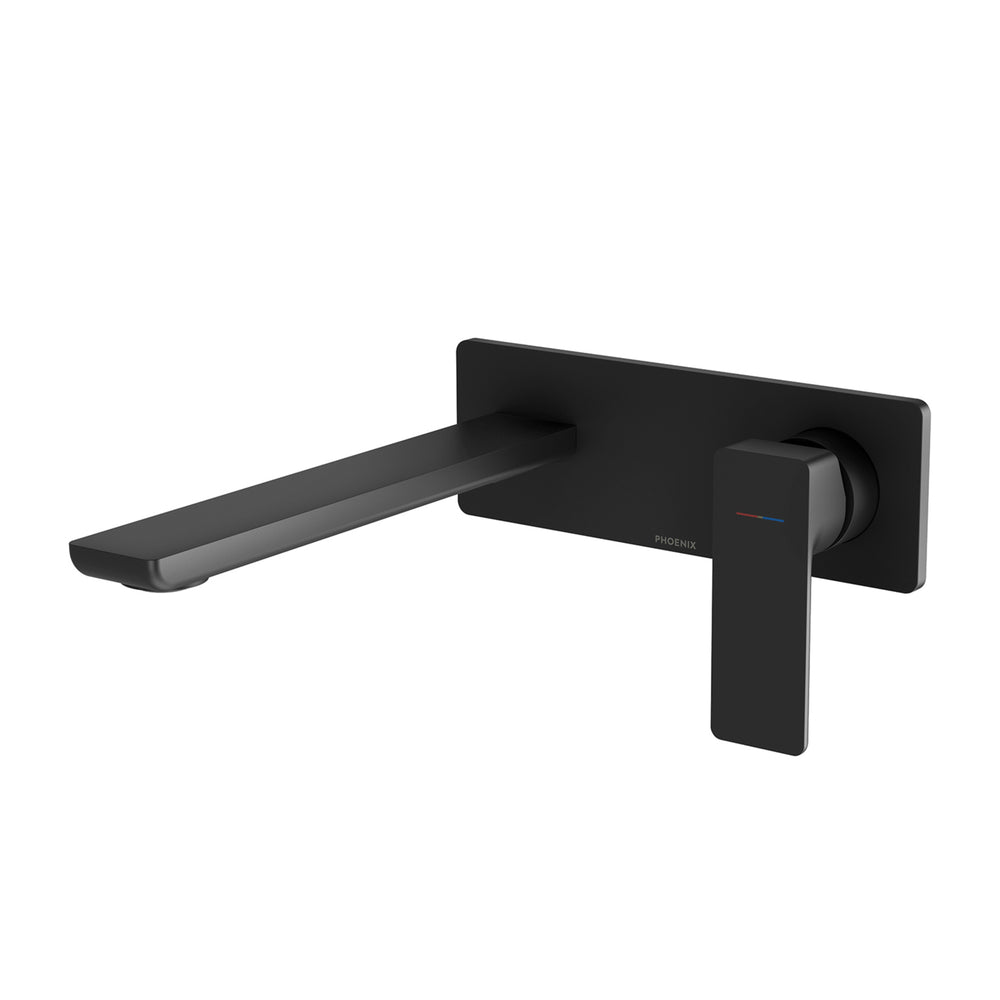 PHOENIX GLOSS MKII SWITCHMIX WALL BASIN / BATH MIXER SET 200MM MATTE BLACK