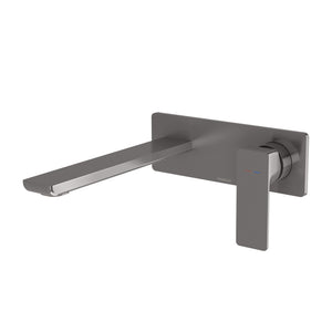 PHOENIX GLOSS MKII SWITCHMIX WALL BASIN / BATH MIXER SET 200MM BRUSHED CARBON