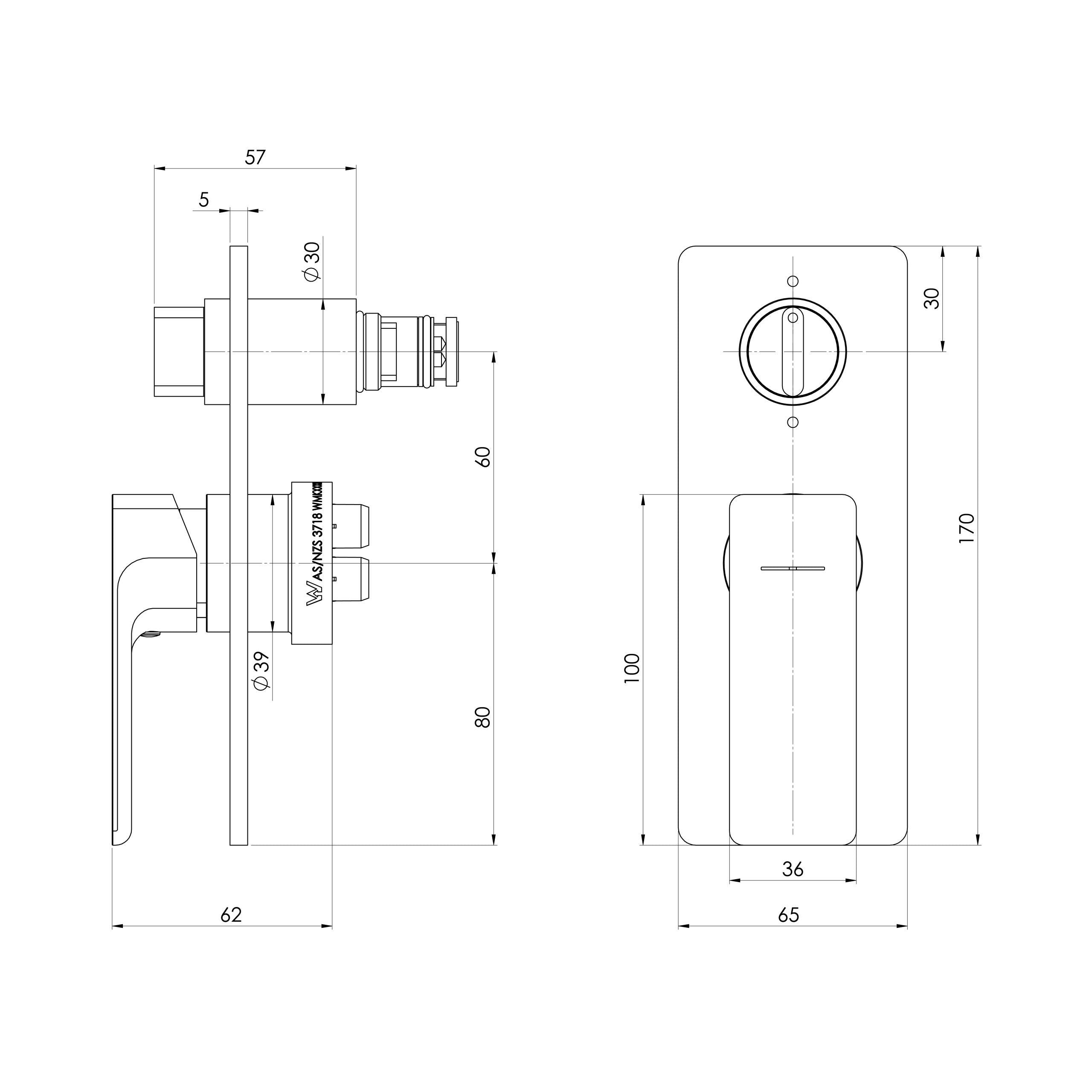 PHOENIX GLOSS MKII SWITCHMIX SHOWER / BATH DIVERTER MIXER FIT-OFF AND ROUGH-IN KIT CHROME