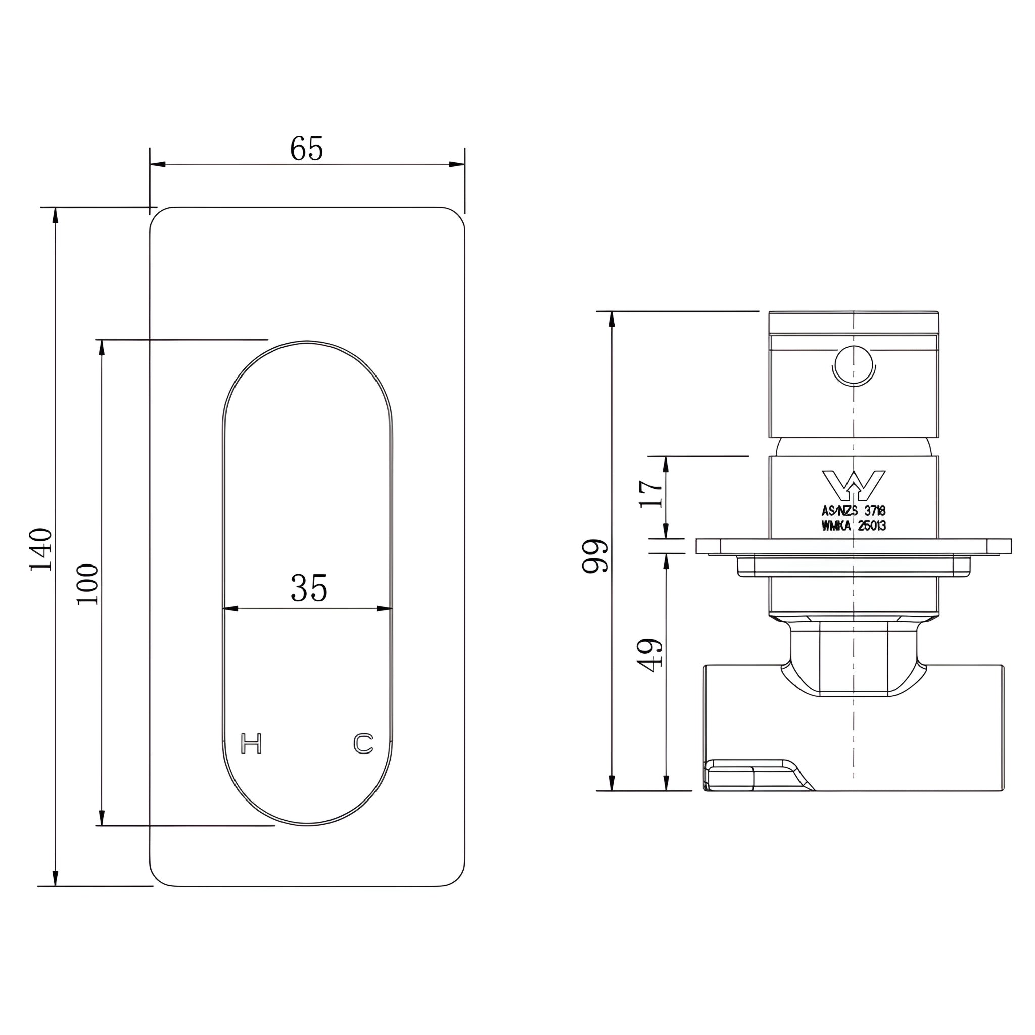MODERN NATIONAL EVA MINI SHOWER MIXER 140MM MATTE BLACK