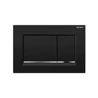 OLIVERI GEBERIT CONCEALED CISTERN FLUSH PLATE WITH SQUARE BUTTONS 246MM BLACK