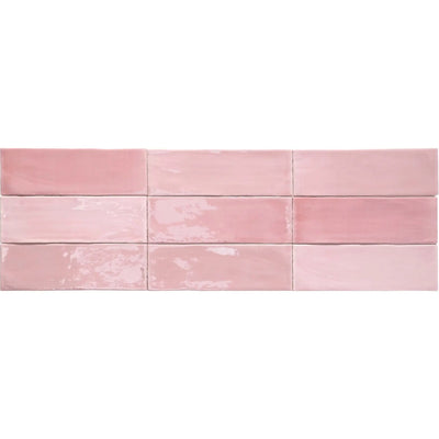 ELITE IMPORTERS TABARCA ROSA GLOSS 75X230MM RECTANGLE TILE (PER BOX)
