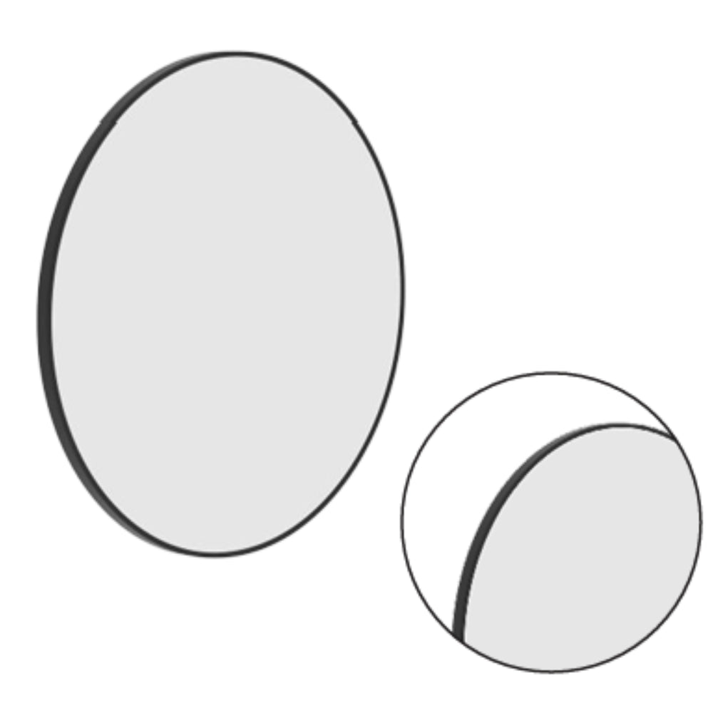 THERMOGROUP ABLAZE ROUND BLACK FRAMED MIRROR 600MM