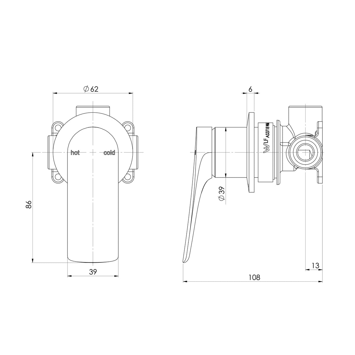 PHOENIX KUSABI SWITCHMIX SHOWER/WALL MIXER FIT-OFF KIT CHROME