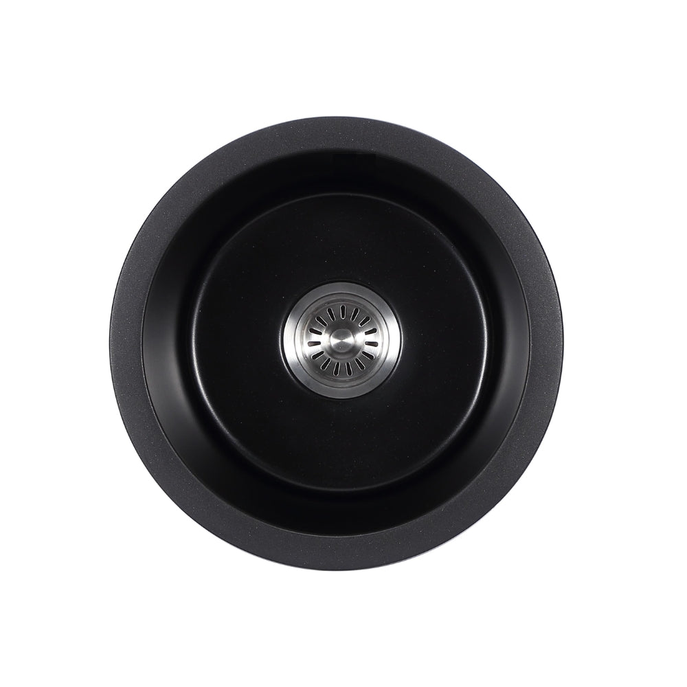 IKON CORA GRANITE ROUND KITCHEN SINK MATTE BLACK 410MM