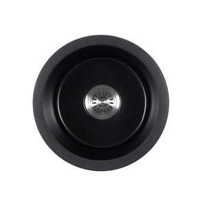 IKON CORA GRANITE ROUND KITCHEN SINK MATTE BLACK 410MM