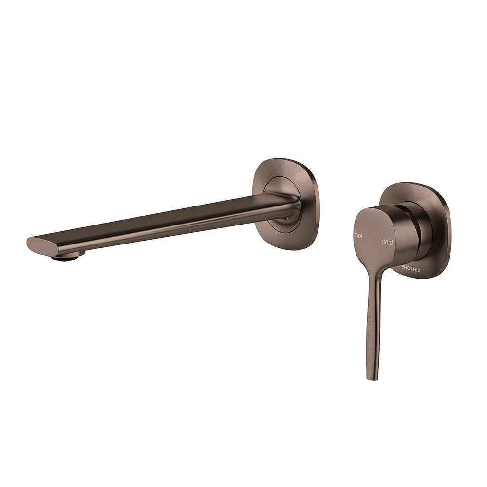 PHOENIX VASK SWITCHMIX WALL BASIN / BATH MIXER SET 200MM BRUSHED BRONZE
