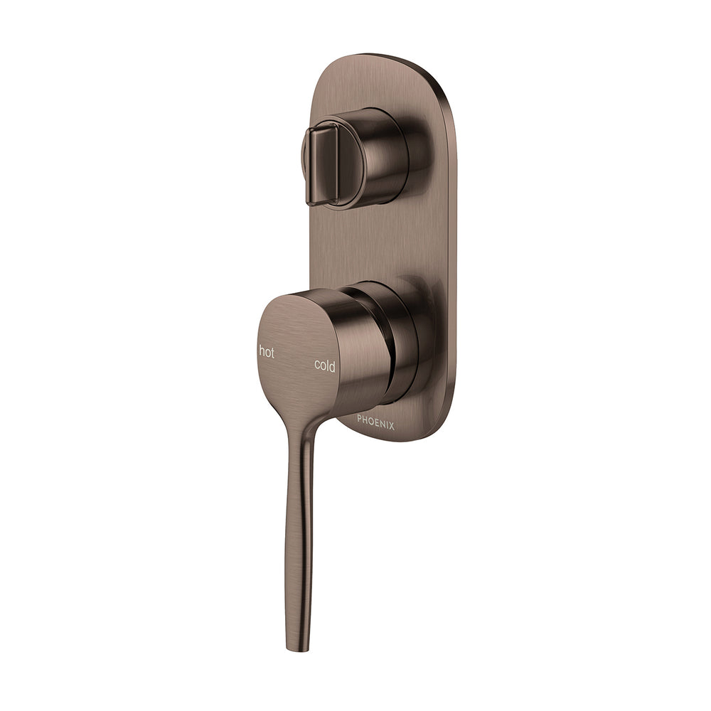PHOENIX VASK SWITCHMIX SHOWER / BATH DIVERTER MIXER 123MM BRUSHED BRONZE